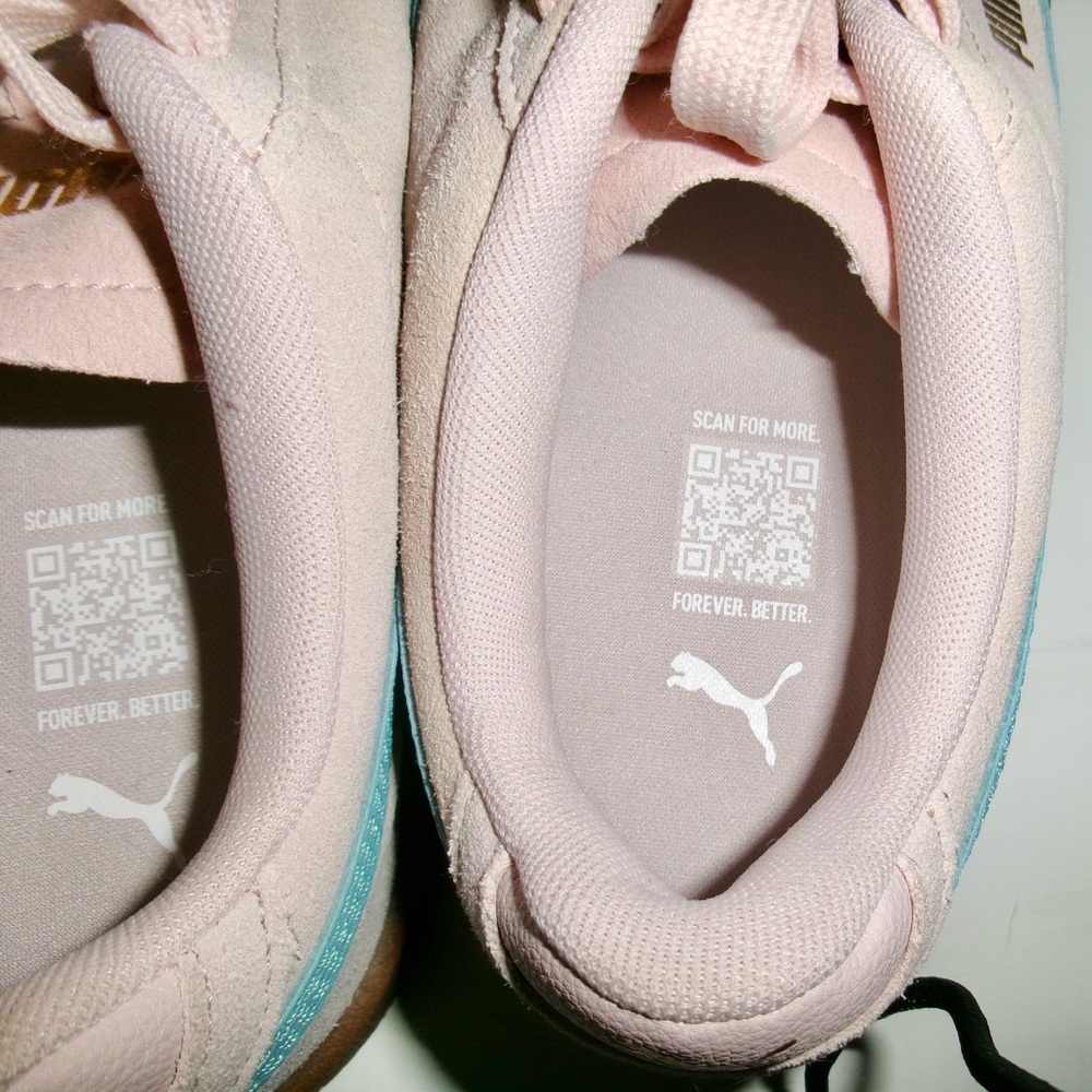 Women’s Puma Super Liga OG Retro Sneakers Size US 7.5. Pink/Teal/Blue - Picture 6 of 7
